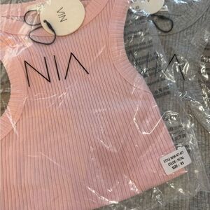 NIA Ribbed Crop Tank Tops – 2-Pack Pink & Gray | Women’s XS | NWT